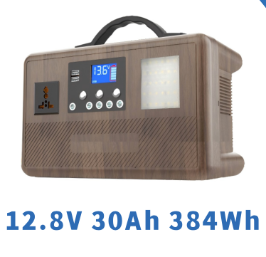 Portable Power Station 384Wh 12.8V 30Ah with LCD Display | Lithium Battery for Outdoor & Backup Power