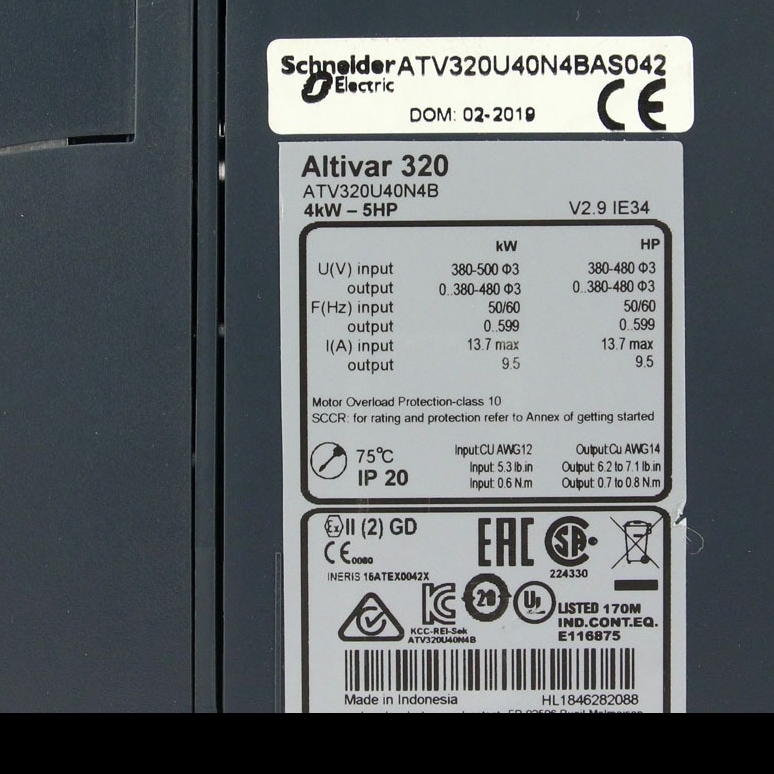 SCHNEIDER ELECTRIC ATV320U40N4B