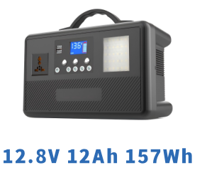 157Wh Portable Power Station 12.8V 12Ah | Lithium Battery Backup Power Supply with LCD Display