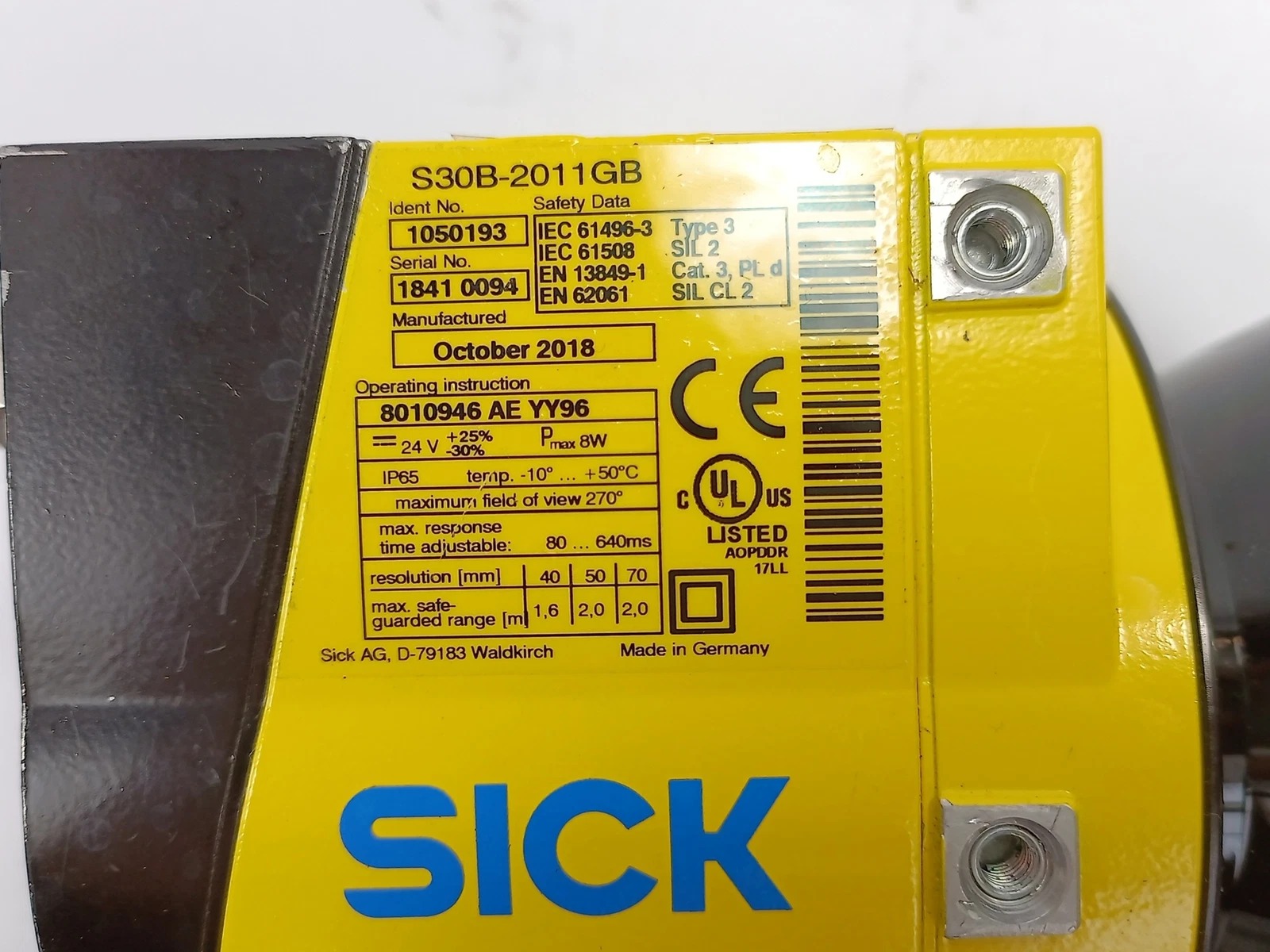 SICK S30B-2011GB Safety Laser Scanner | 1050193 S3000 | In Stock