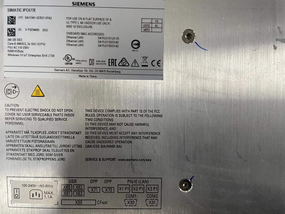 Siemens SIMATIC HMI Panel 6AV7241-3BB07-0FA2 