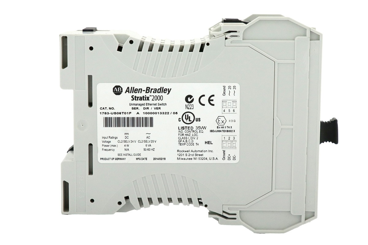Allen-Bradley 1783-US06T01F Stratix 2000 Unmanaged Ethernet Switch, 6-Port, Industrial Network Switch