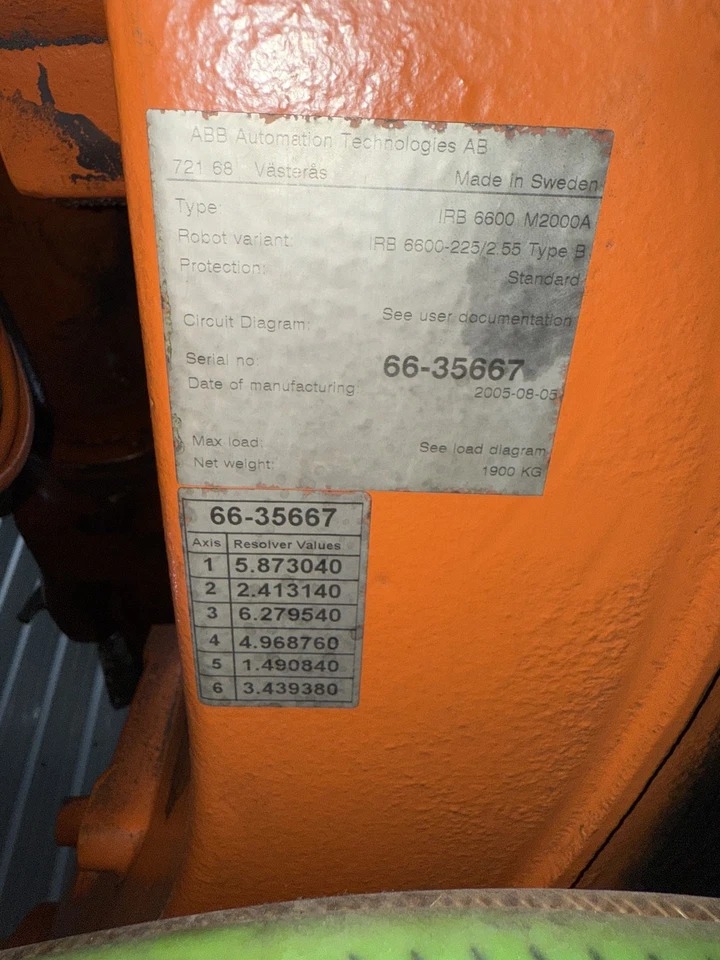 ABB IRB 6600-225/2.55 Robot with M2000 Control 225 Payload 2.55m Reach