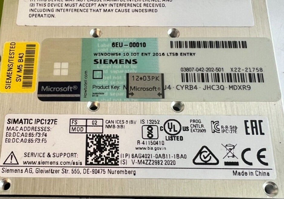 Siemens 6AG4021-0AB11-1BA0 SIMATIC PLC Module