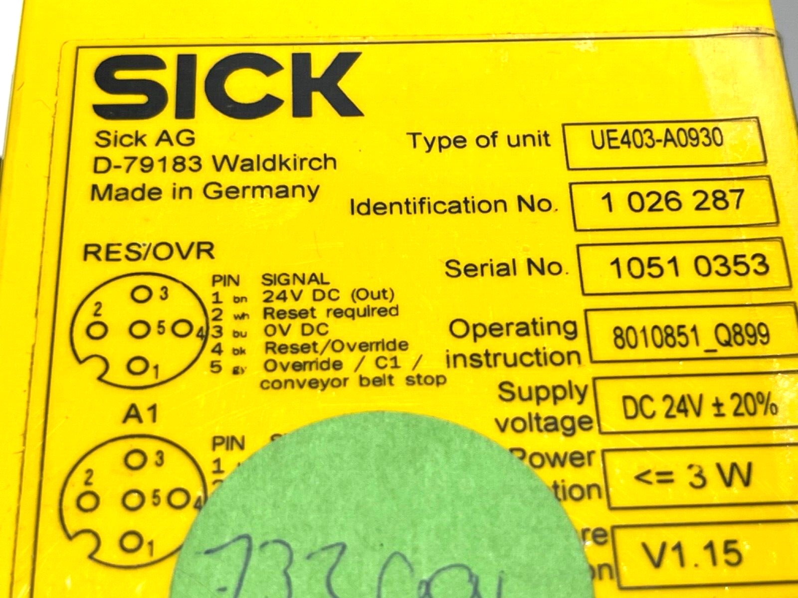 SICK UE403-A0930 Safety Switchgear | 1026287 | 8010851-Q899 | Industrial Safety Module | In Stock