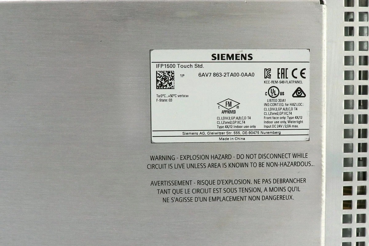 Siemens 6AV7863-2TA00-0AA0 Industrial Panel PC HMI 
