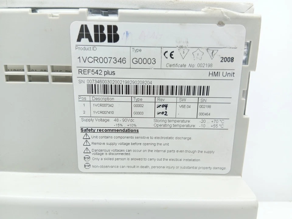 ABB HMI UNIT REF542 PLUS 1VCR007346