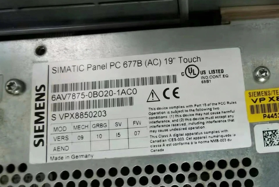 Siemens SIMATIC Panel PC 677B 6AV7875-0BC20-1AC0