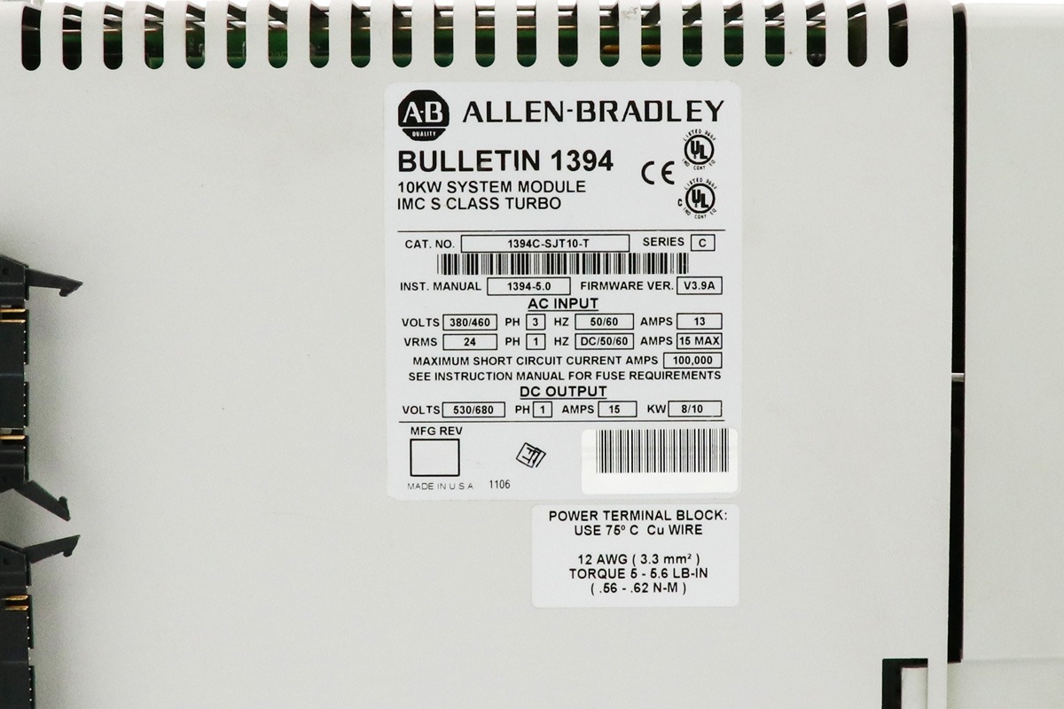 Allen-Bradley 1394C-SJT10-T GMC Turbo Servo Controller Module, Multi-Axis Motion Control