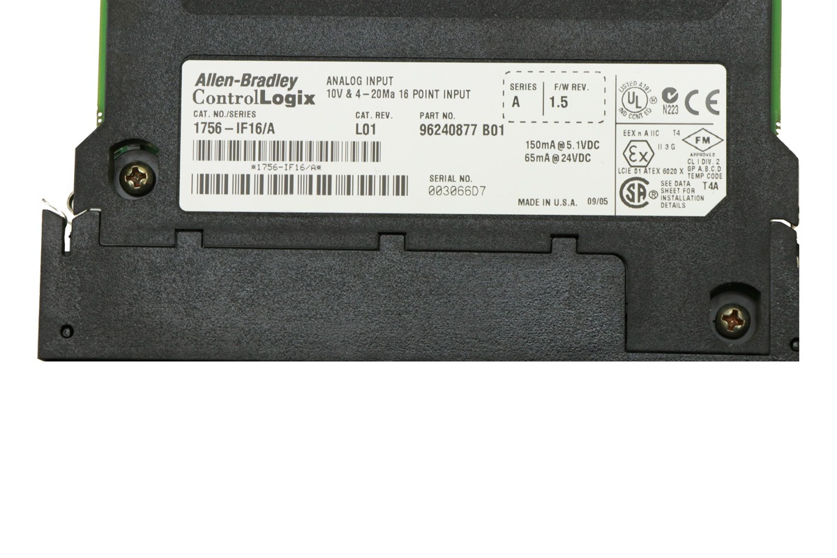 Allen-Bradley 1756-IF16 ControlLogix Analog Input Module, 16-Channel, High-Resolution, Industrial PLC I/O