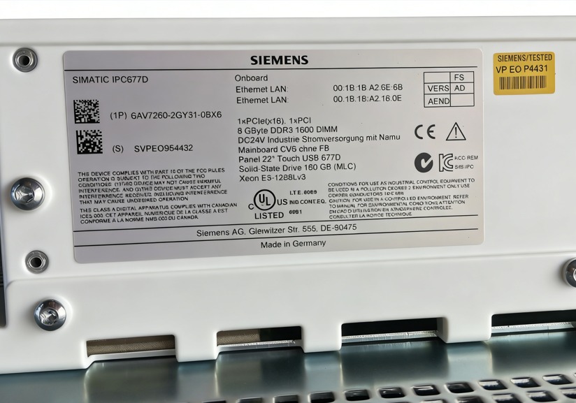 Siemens SIMATIC HMI Panel 6AV7260-2GY31-0BX6