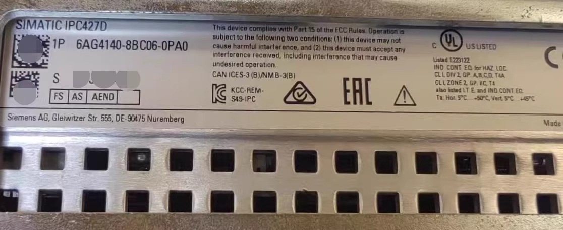 Siemens 6AG4140-8BC06-0PA0 SIMATIC IPC Industrial PC 