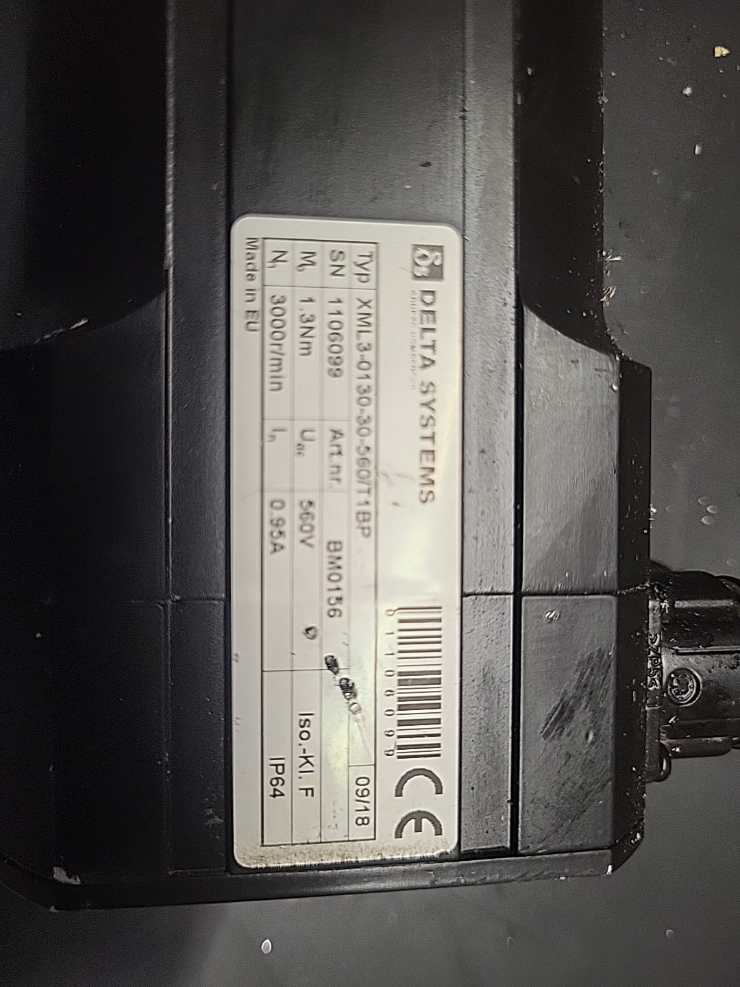 DELTA SYSTEMS XML3-0130-30-560/T1BP SERVO MOTOR