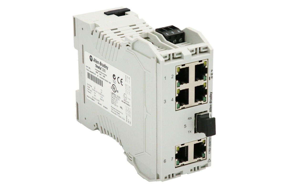 Allen-Bradley 1783-US06T01F Stratix 2000 Unmanaged Ethernet Switch, 6-Port, Industrial Network Switch