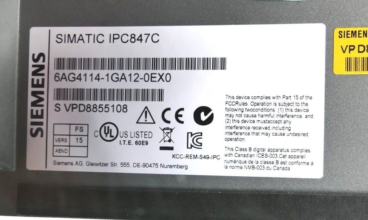 Siemens 6AG4114-1GA12-0EX0 SIMATIC Industrial Automation Module