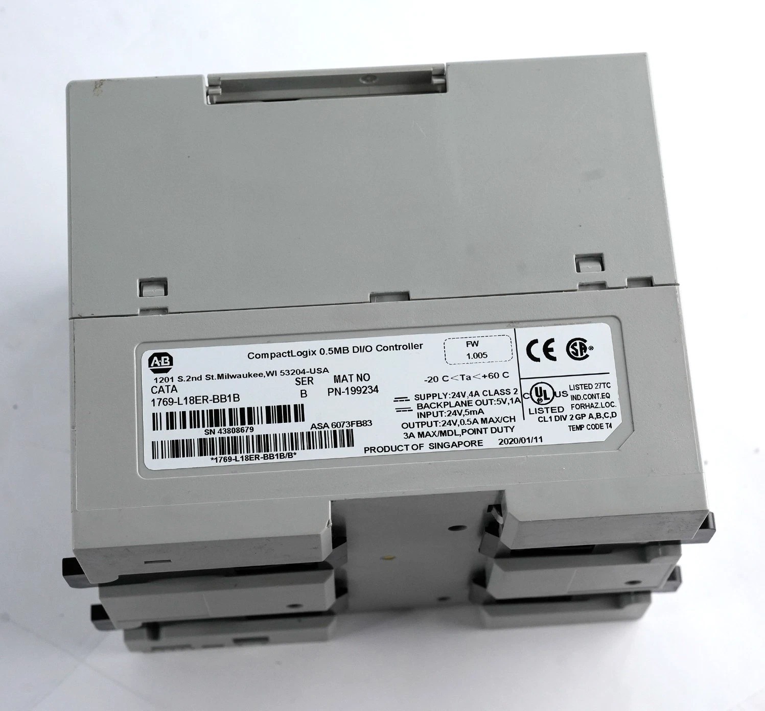 Allen Bradley 1769-L18ER-BB1B /B CompactLogix 5370 L1 Controller