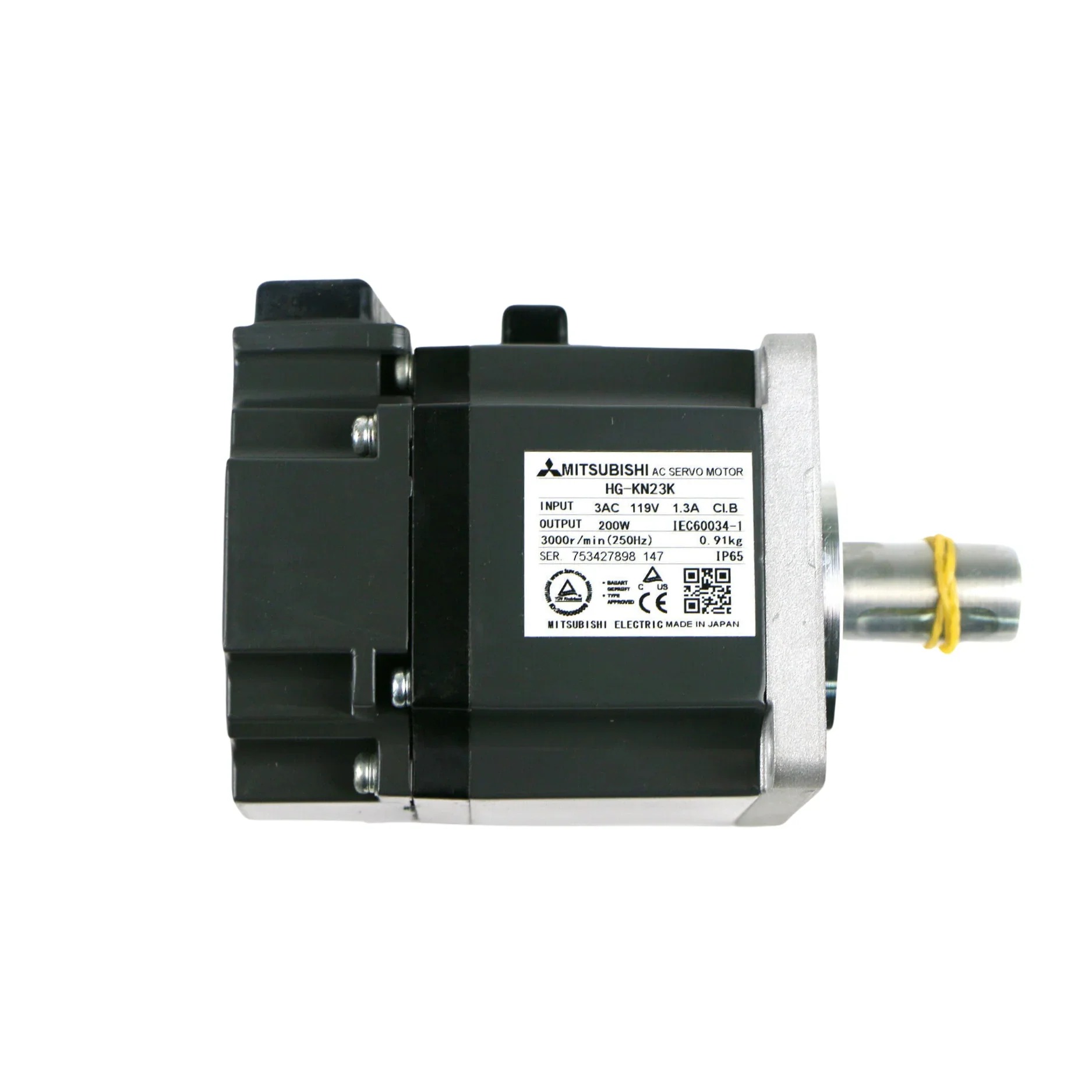 Mitsubishi HG-KN23K 200W 200V AC Low-Inertia Servo Motor with Keyway Shaft