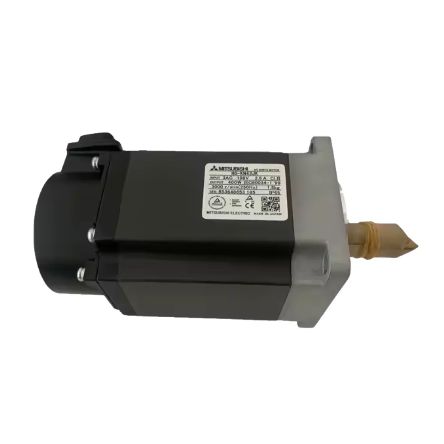 Mitsubishi HG-KN43JK 400W 200V AC Low-Inertia Servo Motor with Keyway Shaft and Oil Seal