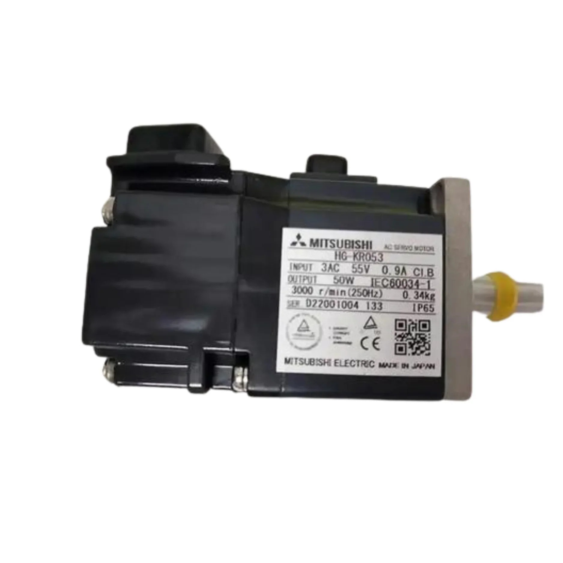 Mitsubishi HG-KR053 50W 200V AC Low-Inertia Servo Motor with 22-Bit Encoder